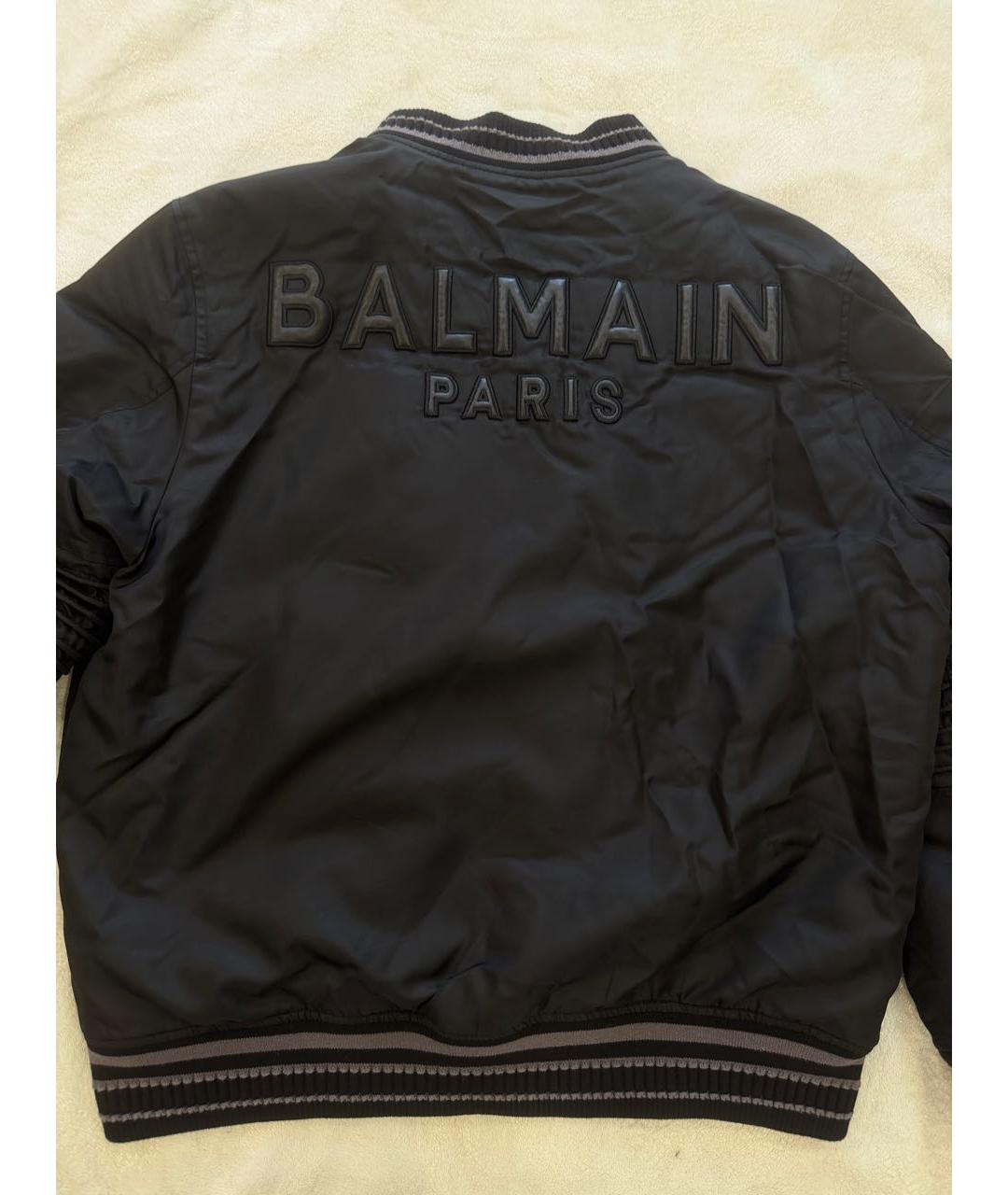 BALMAIN Черная атласная куртка, фото 2