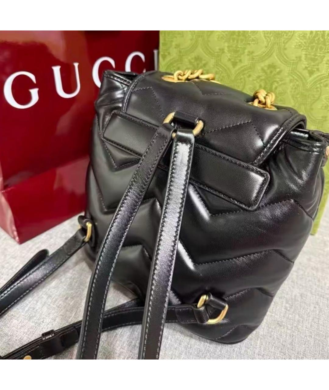 GUCCI Черный кожаный рюкзак, фото 6