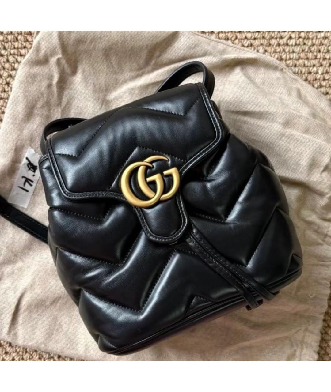 GUCCI Черный кожаный рюкзак, фото 5