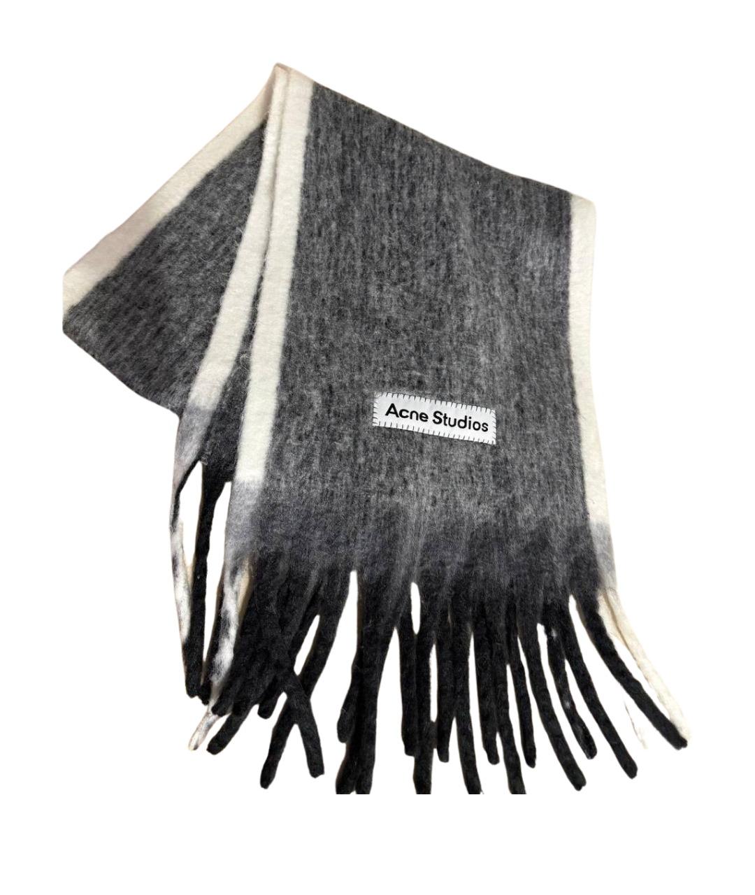 ACNE STUDIOS Серый кашемировый шарф, фото 1