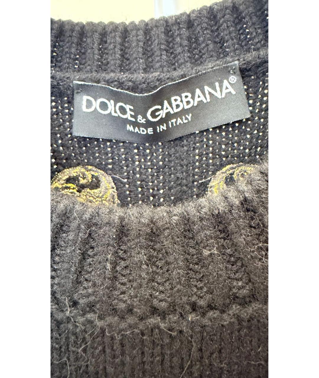 DOLCE&GABBANA Черный кашемировый джемпер / свитер, фото 3