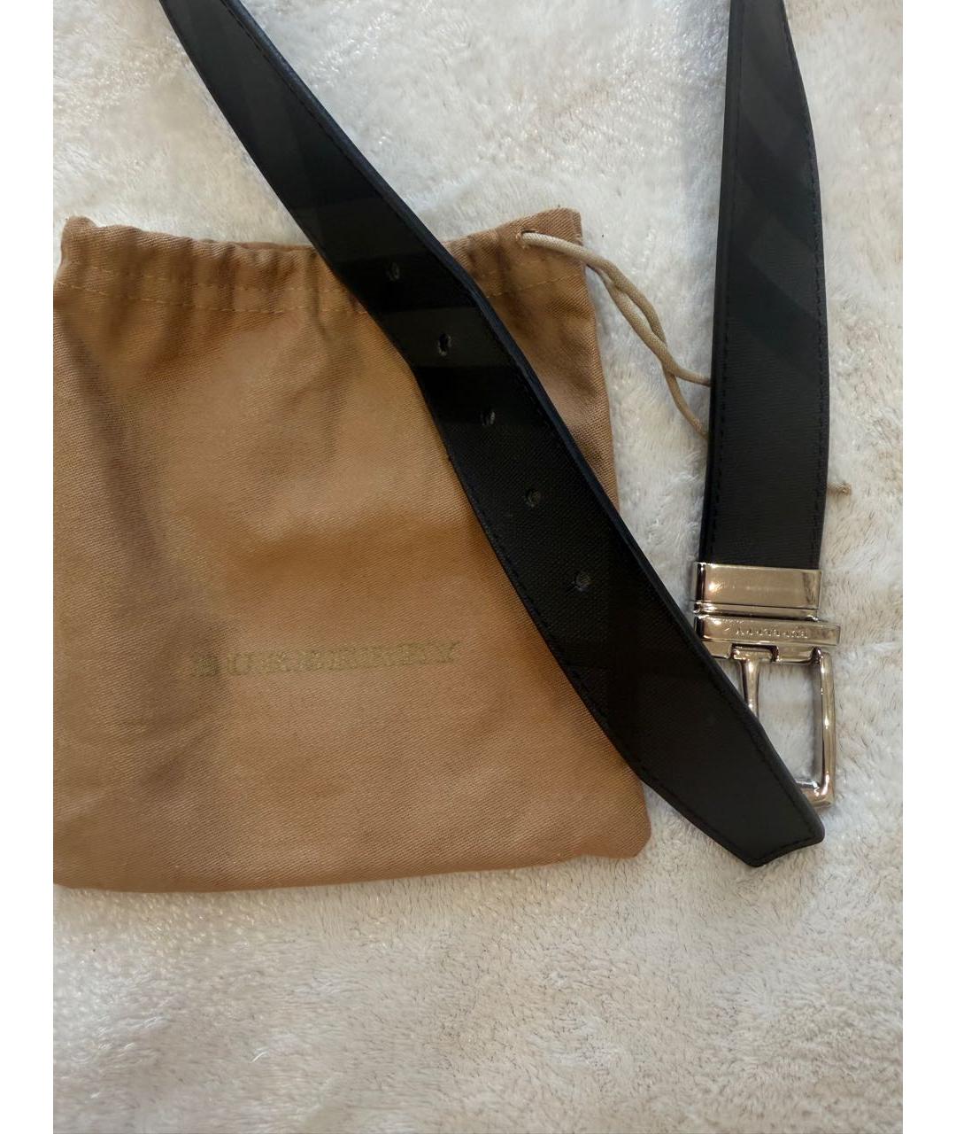 BURBERRY Черный ремень из искусственной кожи, фото 2