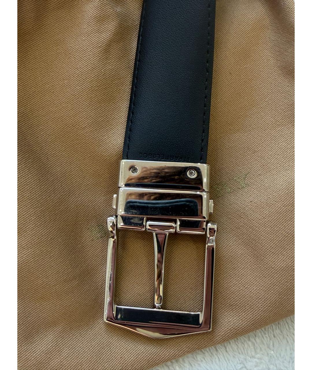 BURBERRY Черный ремень из искусственной кожи, фото 3