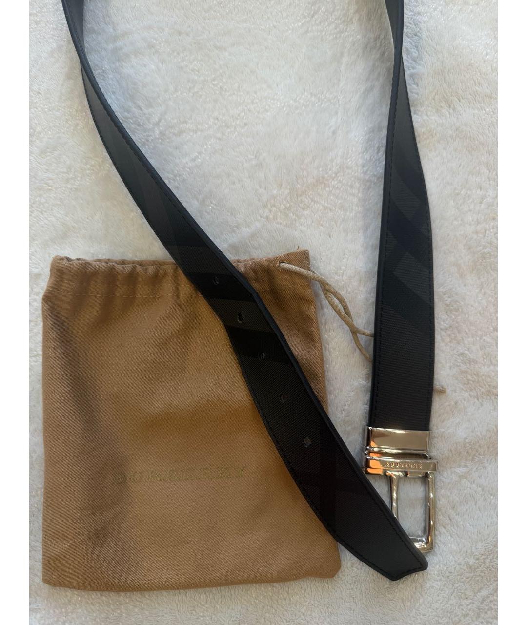 BURBERRY Черный ремень из искусственной кожи, фото 7