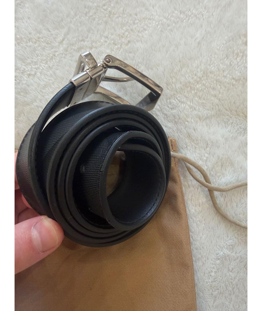 BURBERRY Черный ремень из искусственной кожи, фото 6