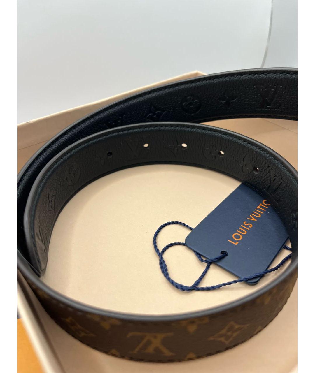 LOUIS VUITTON Коричневый кожаный ремень, фото 6