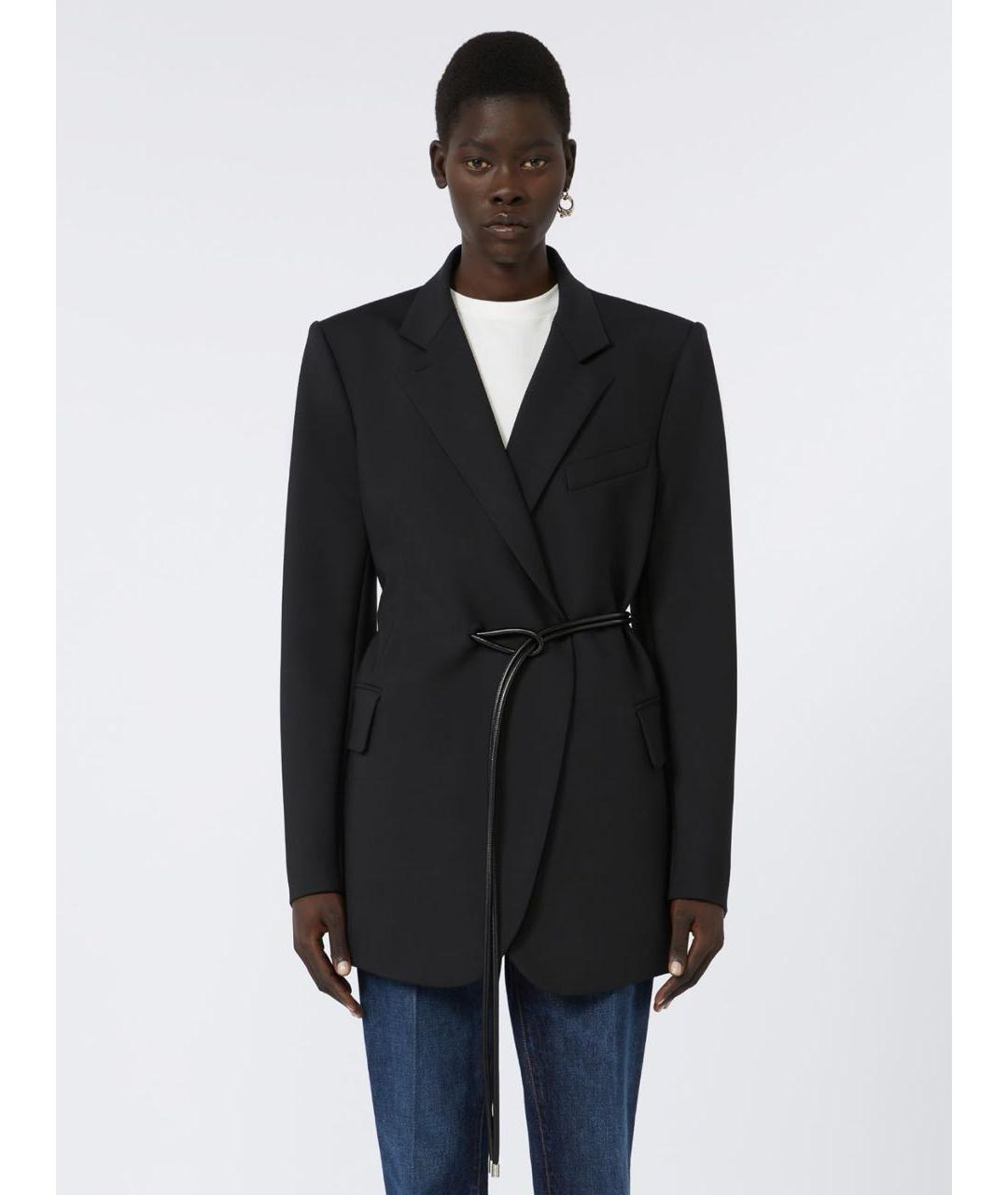 SPORTMAX Черный вискозный жакет/пиджак, фото 4