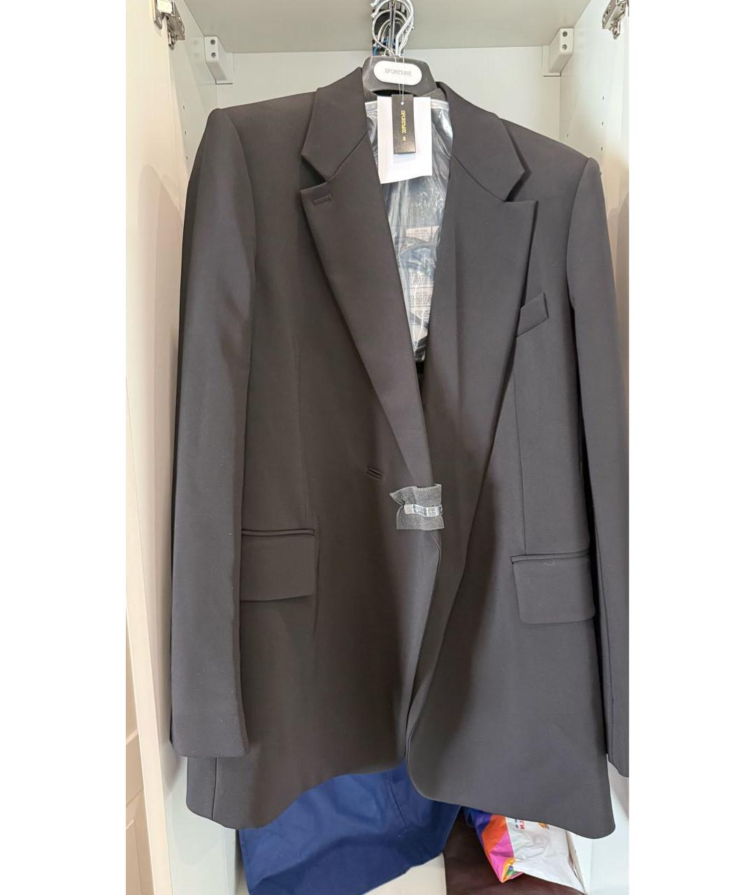 SPORTMAX Черный вискозный жакет/пиджак, фото 5