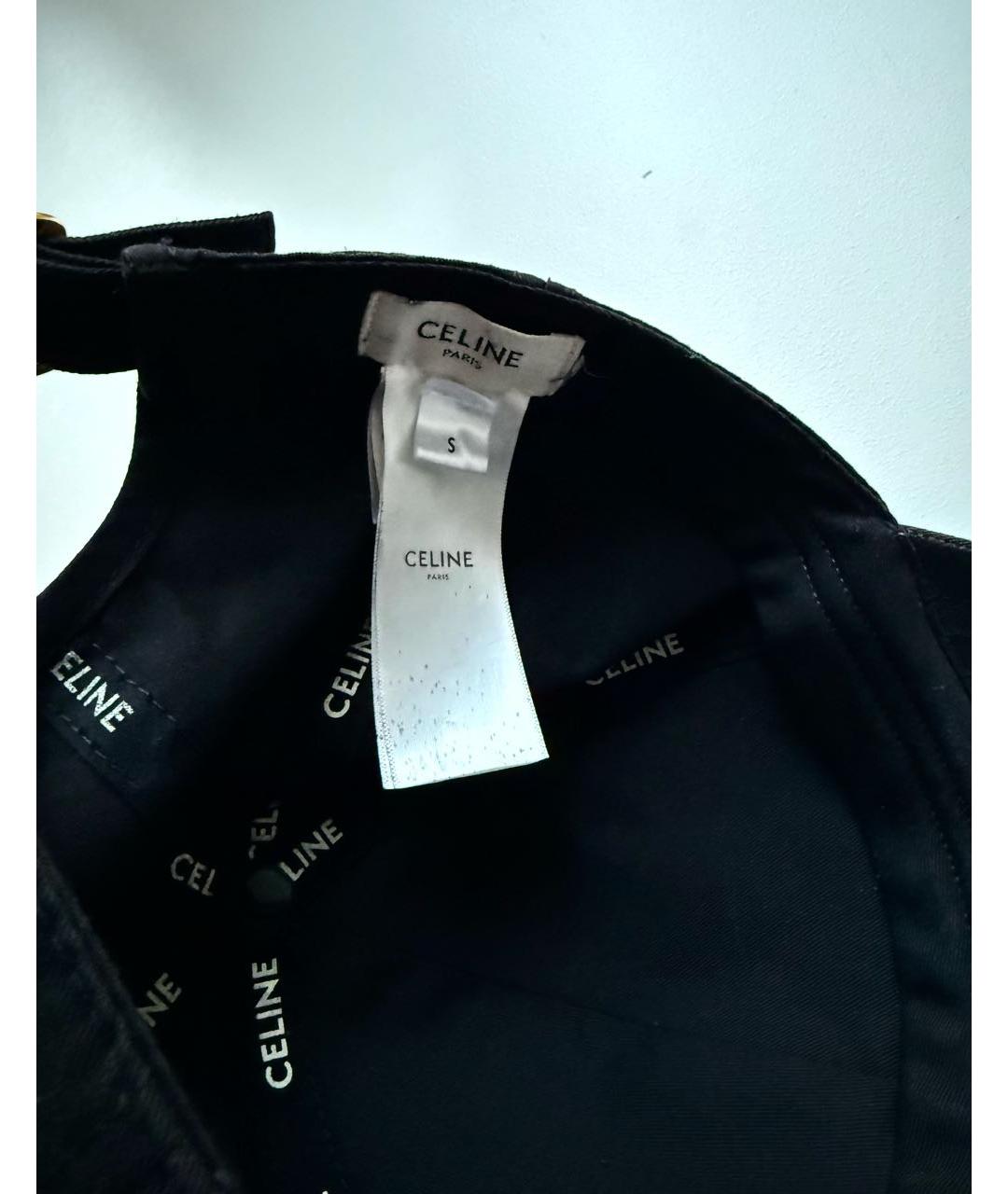 CELINE Черная хлопковая кепка, фото 4