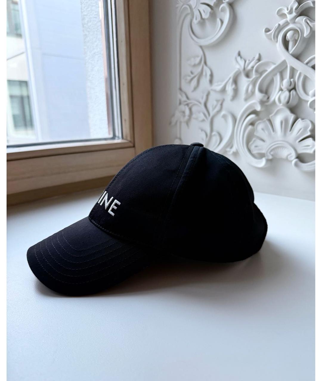 CELINE Черная хлопковая кепка, фото 2