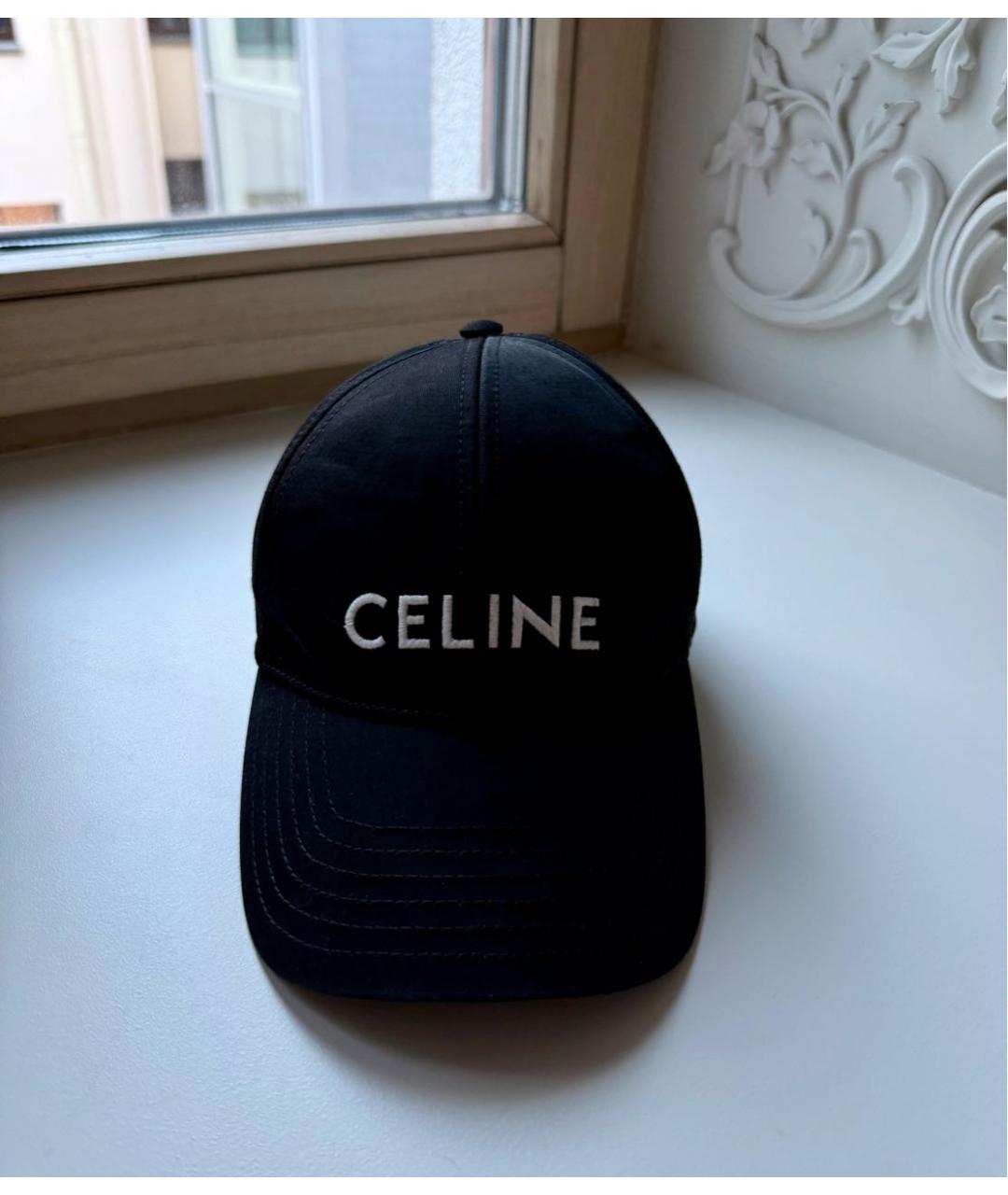 CELINE Черная хлопковая кепка, фото 5