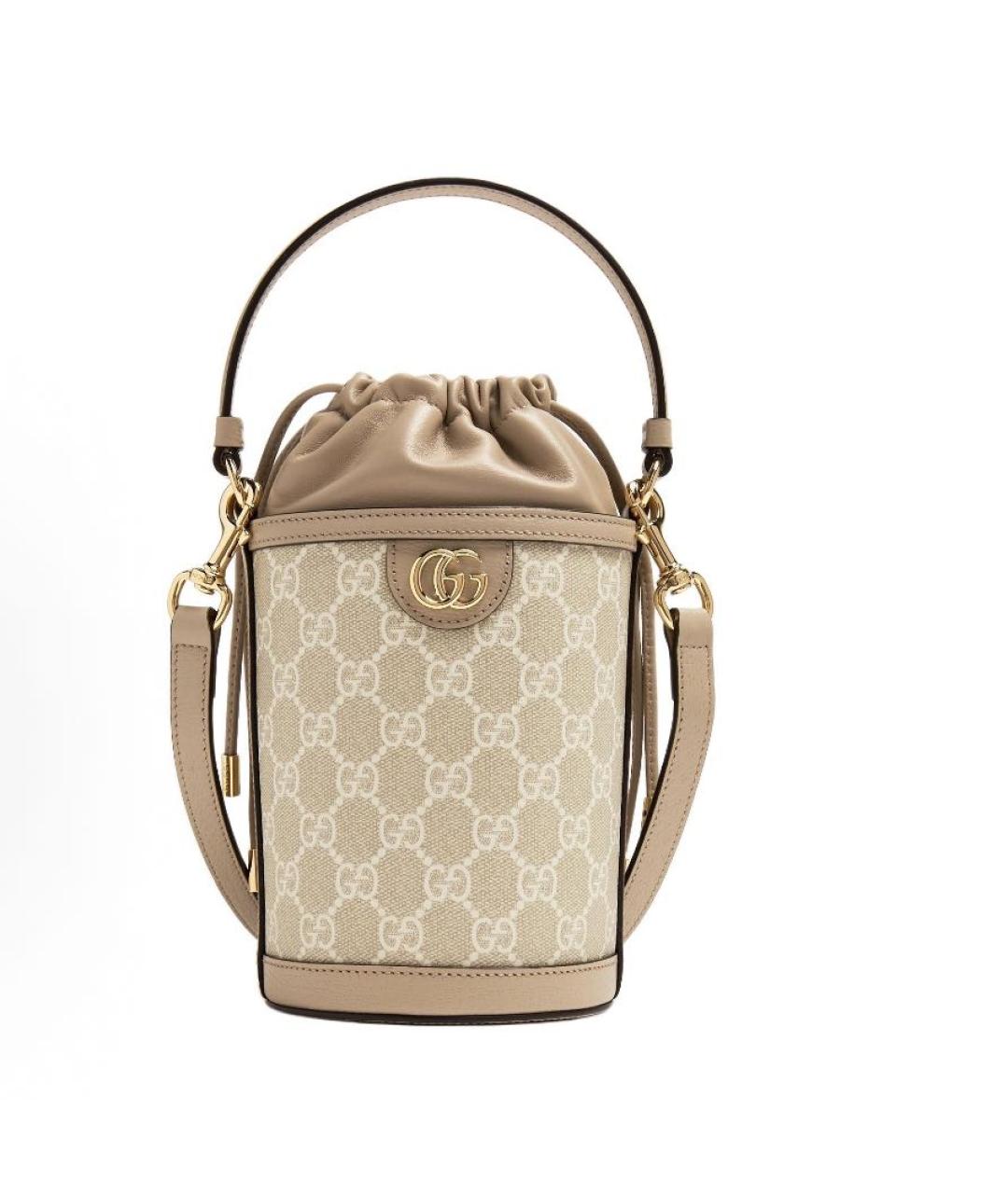 GUCCI Бежевая кожаная сумка через плечо, фото 4