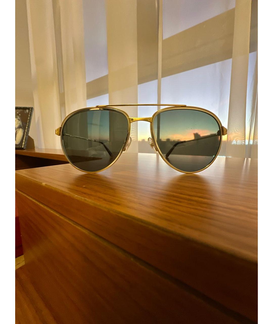 CARTIER Золотые металлические солнцезащитные очки, фото 3