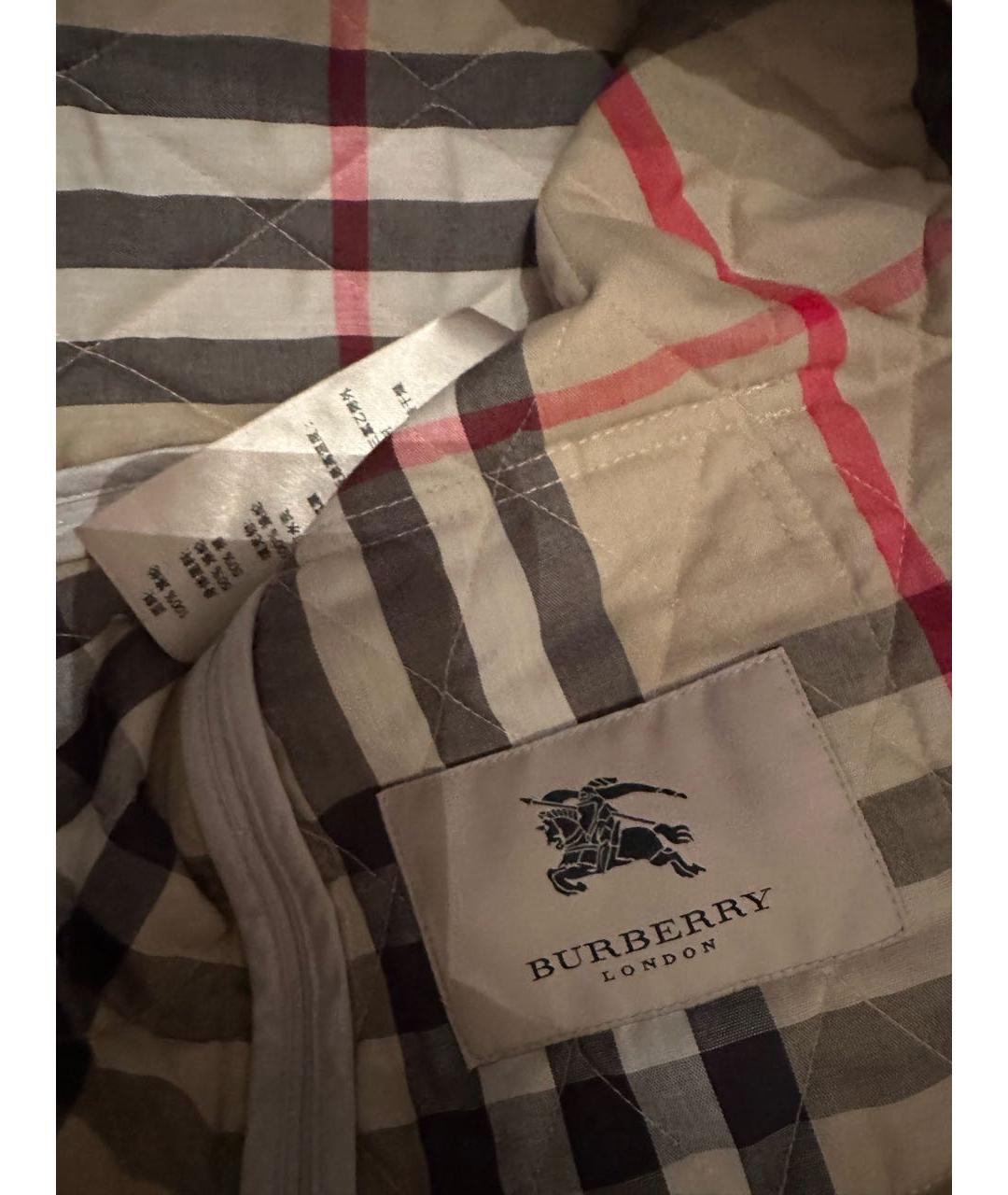 BURBERRY Бежевая хлопко-эластановая куртка, фото 5