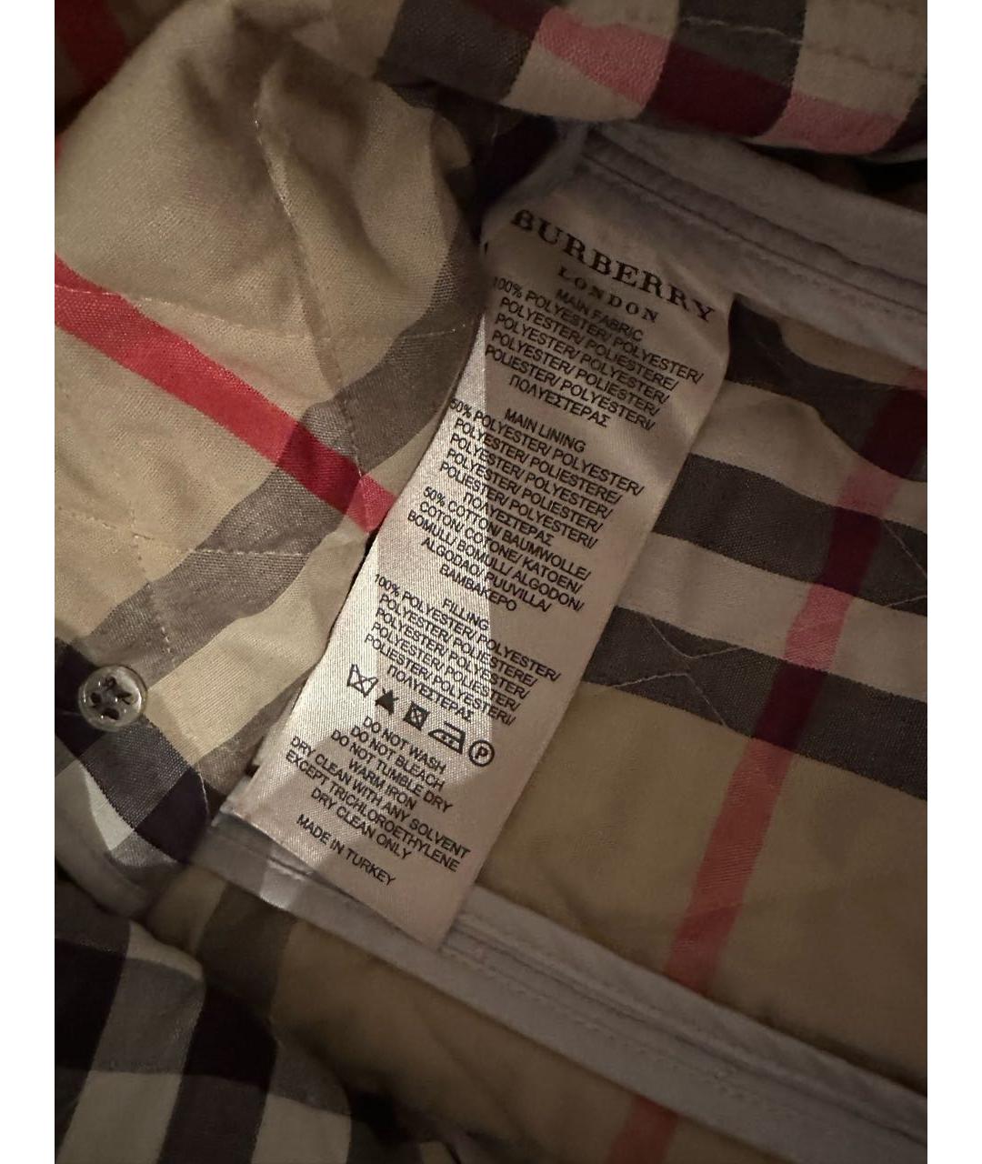 BURBERRY Бежевая хлопко-эластановая куртка, фото 8