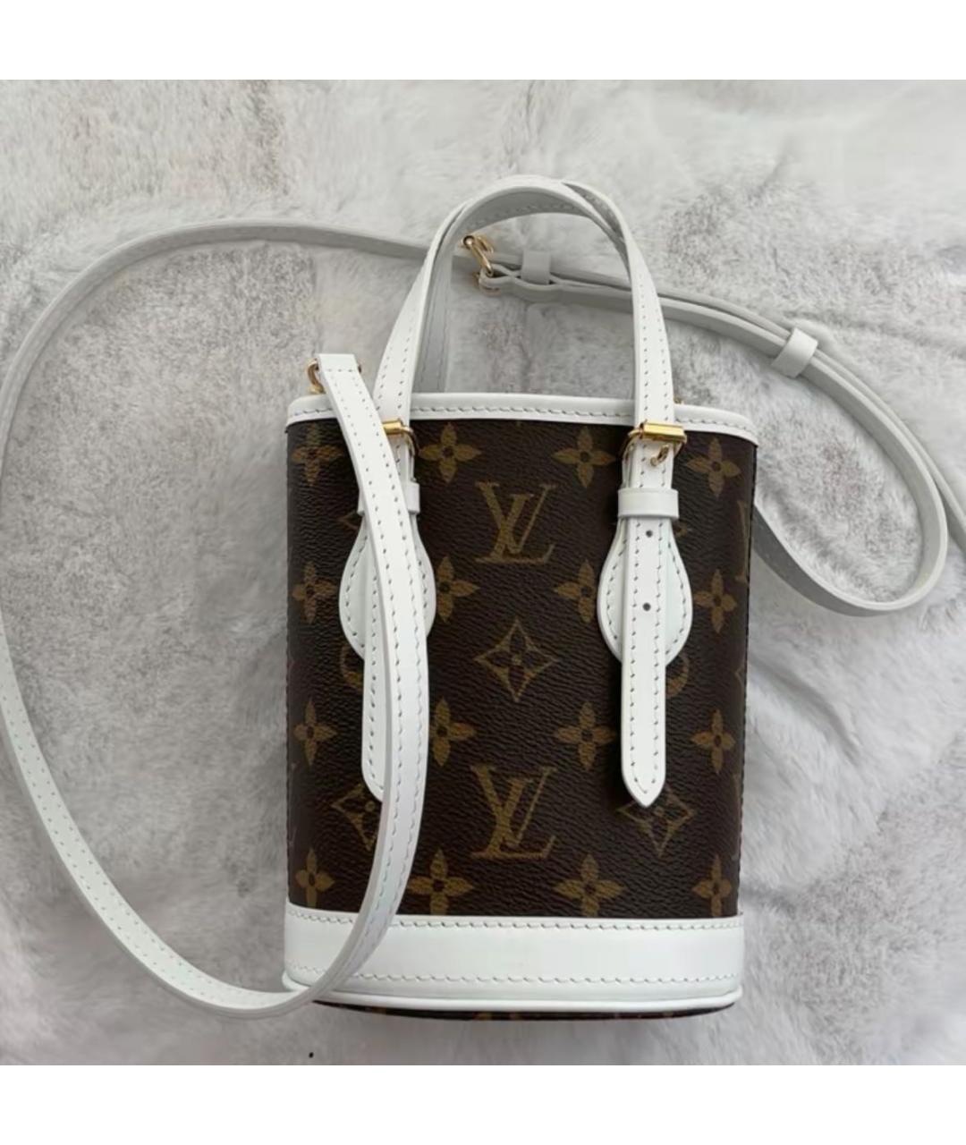 LOUIS VUITTON Коричневая кожаная сумка с короткими ручками, фото 4