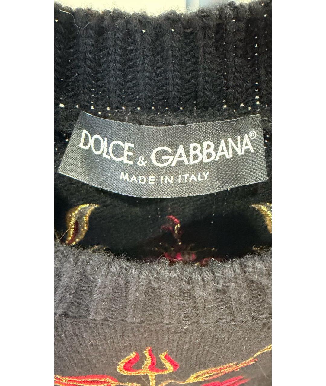 DOLCE&GABBANA Черный шерстяной джемпер / свитер, фото 3