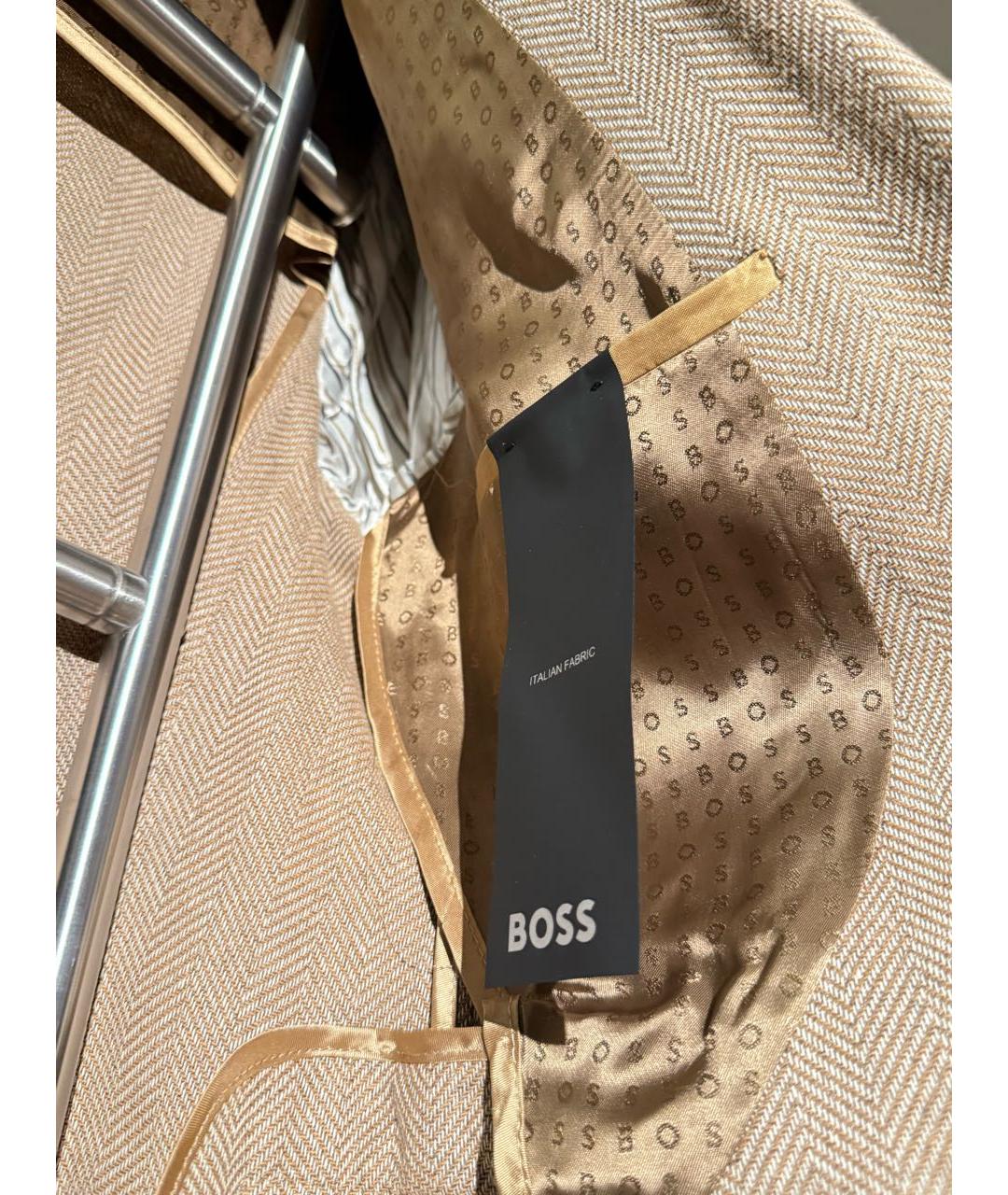HUGO BOSS Бежевый хлопковый пиджак, фото 4