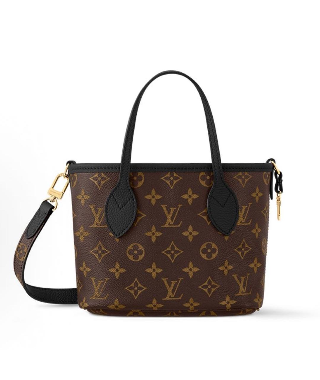 LOUIS VUITTON Черная кожаная сумка тоут, фото 3