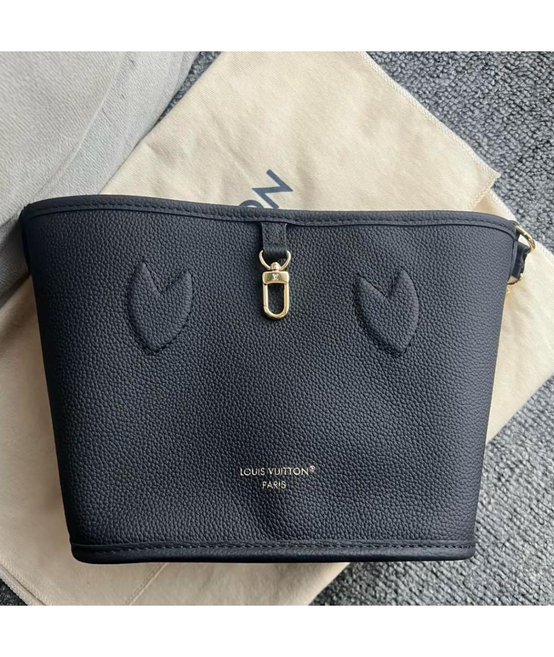 LOUIS VUITTON Черная кожаная сумка тоут, фото 5