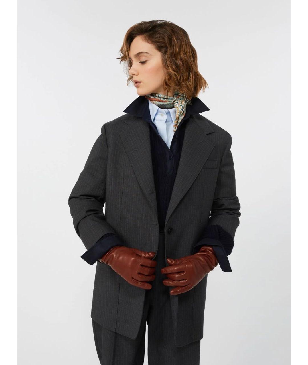 WEEKEND MAX MARA Серый шерстяной костюм с брюками, фото 4