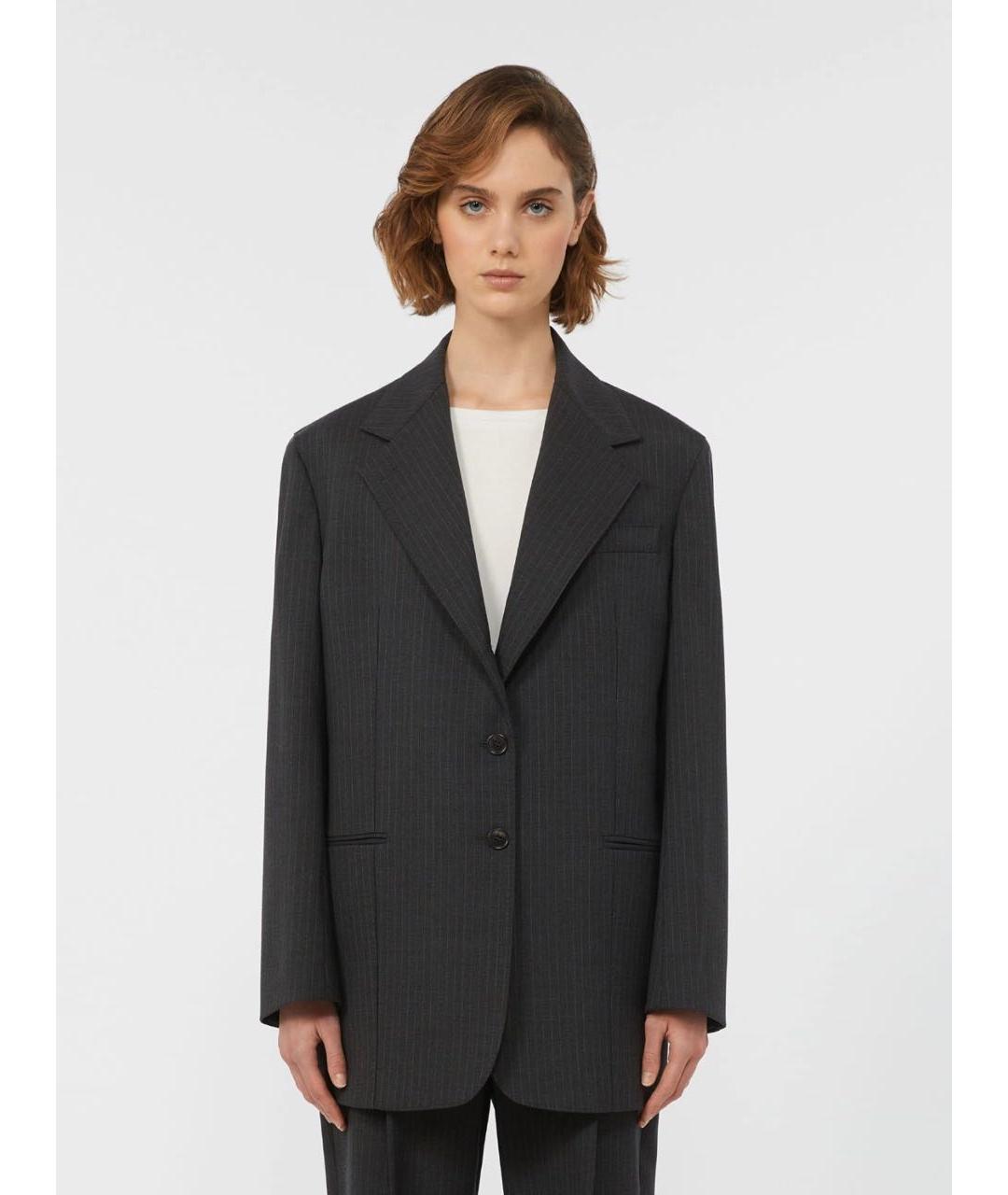 WEEKEND MAX MARA Серый шерстяной костюм с брюками, фото 5