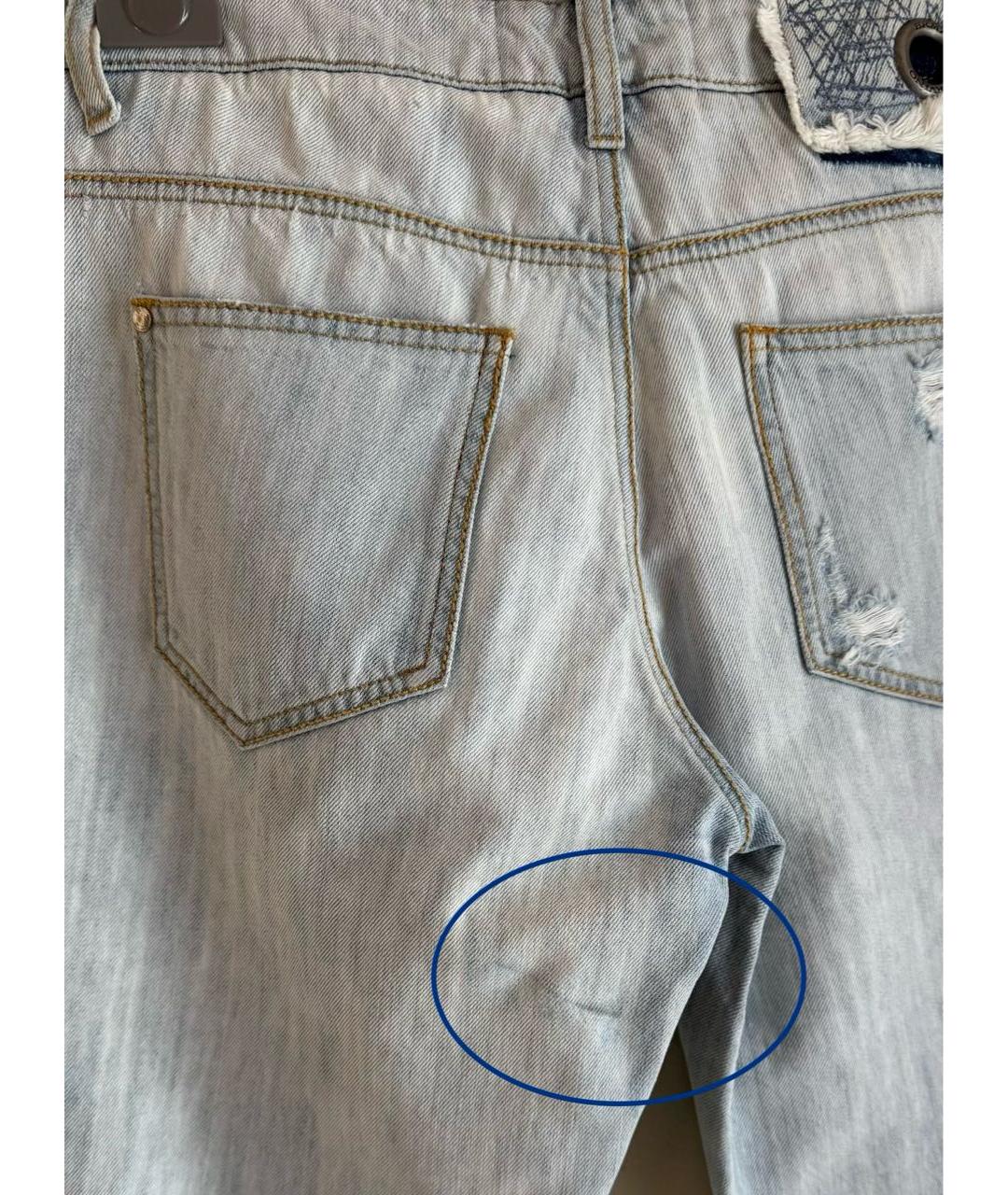 ERMANNO SCERVINO Голубые хлопковые прямые джинсы, фото 8