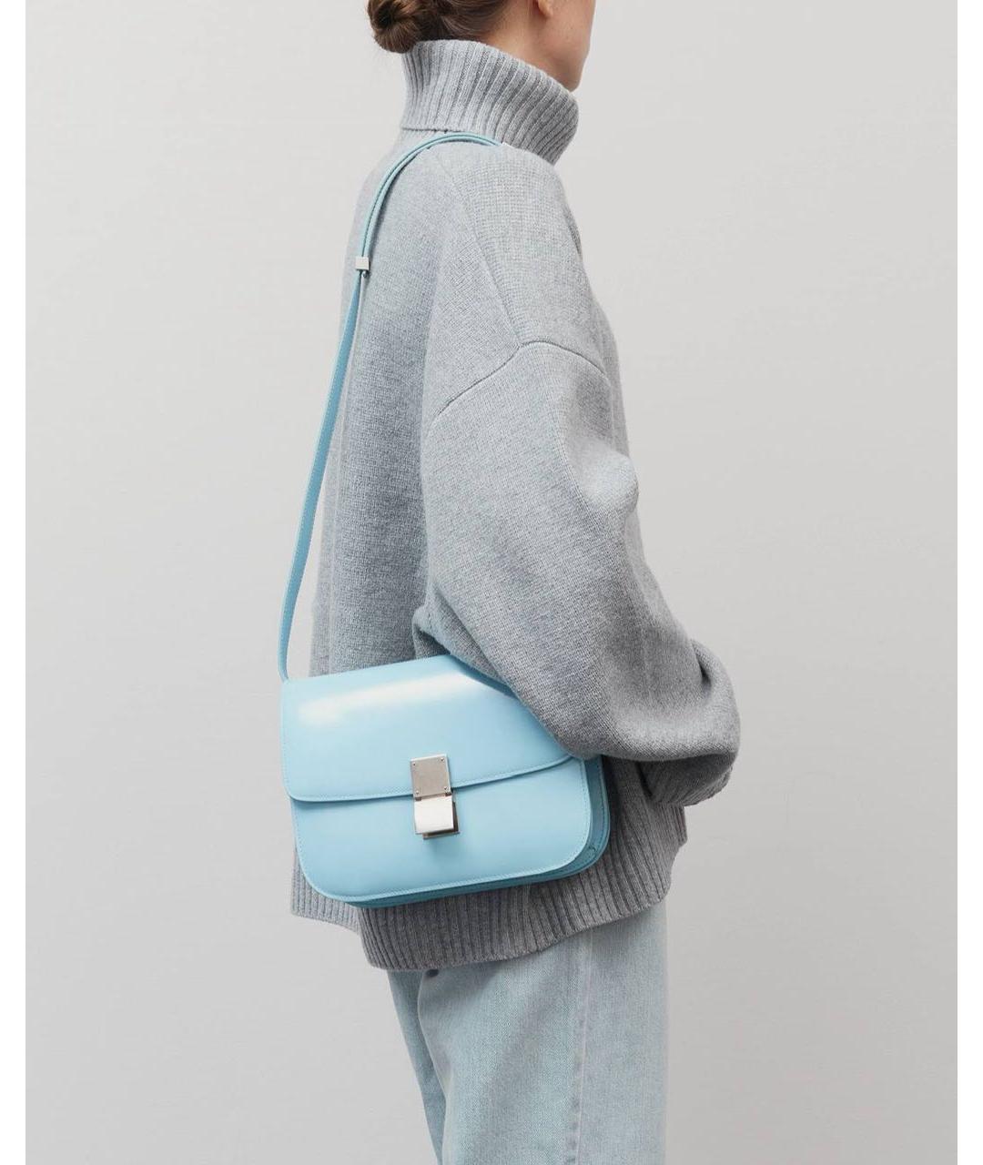 CELINE Бирюзовая сумка через плечо из лакированной кожи, фото 2