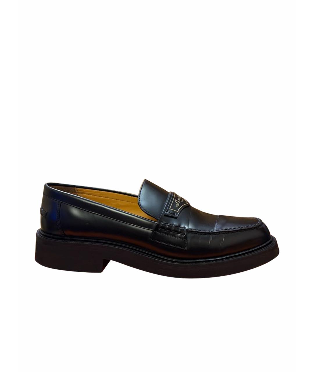 CHRISTIAN DIOR Черные кожаные лоферы, фото 1