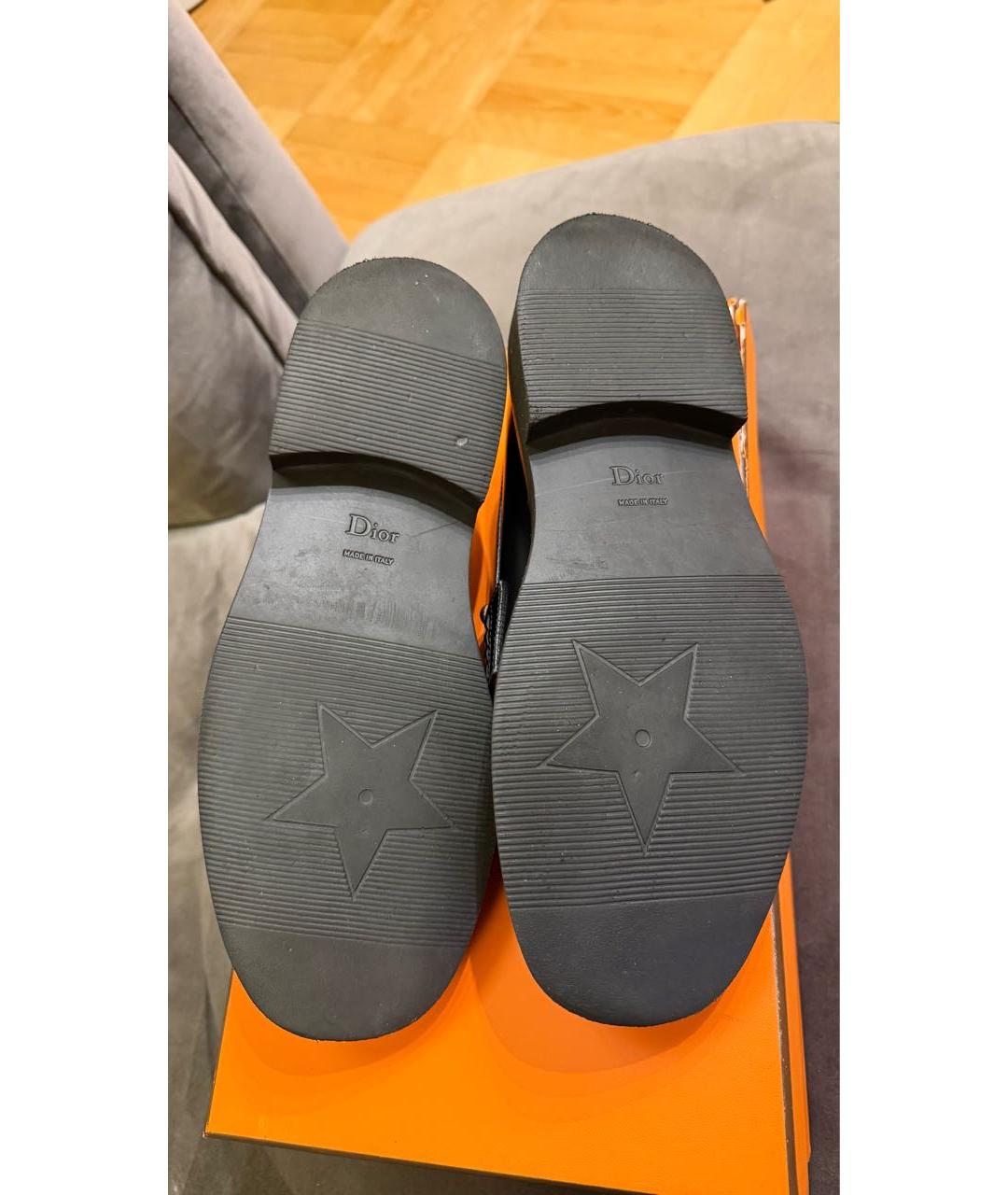 CHRISTIAN DIOR Черные кожаные лоферы, фото 6