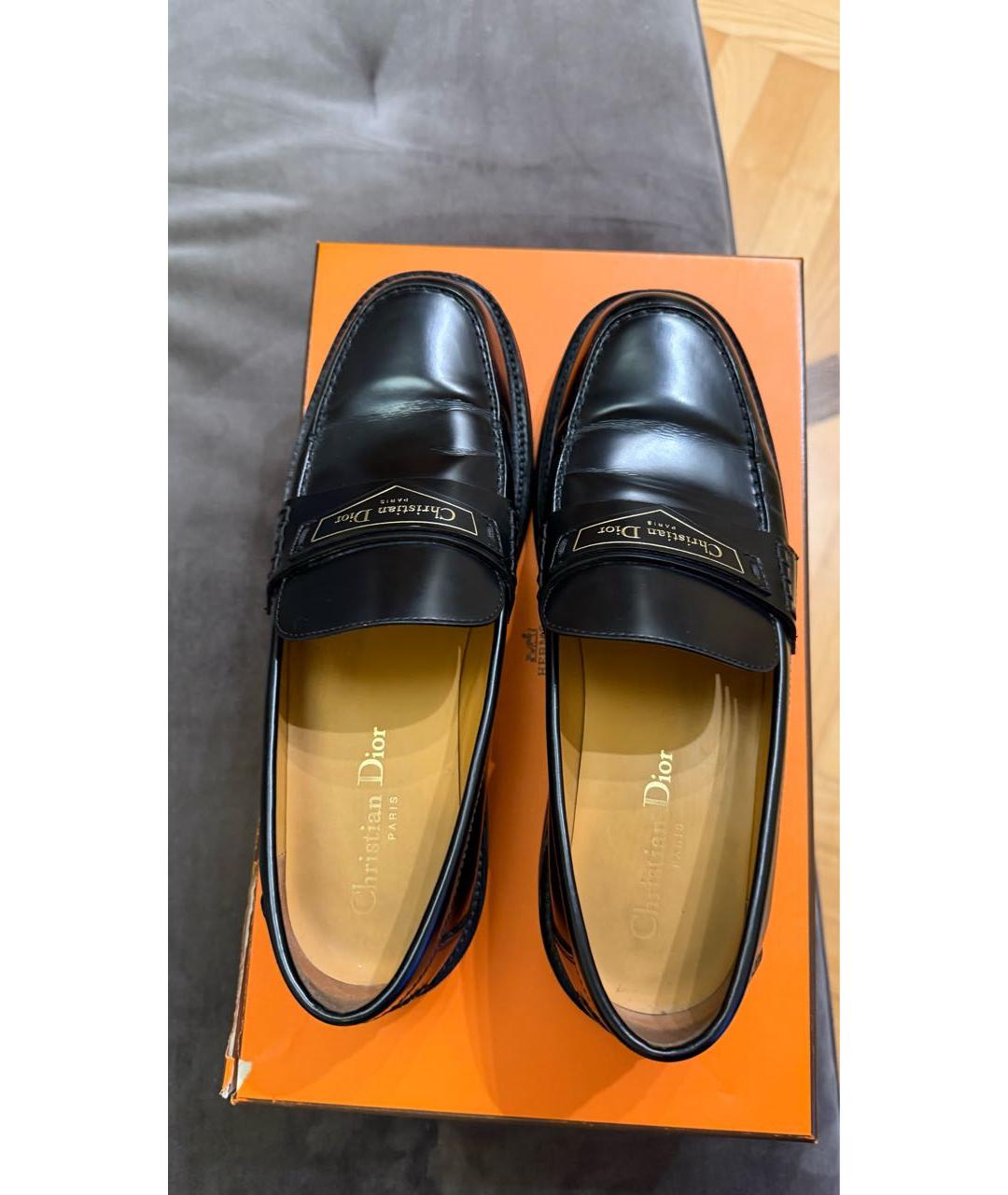 CHRISTIAN DIOR Черные кожаные лоферы, фото 3