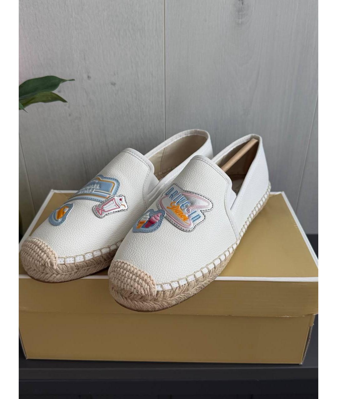 MICHAEL KORS Белые кожаные эспадрильи, фото 3