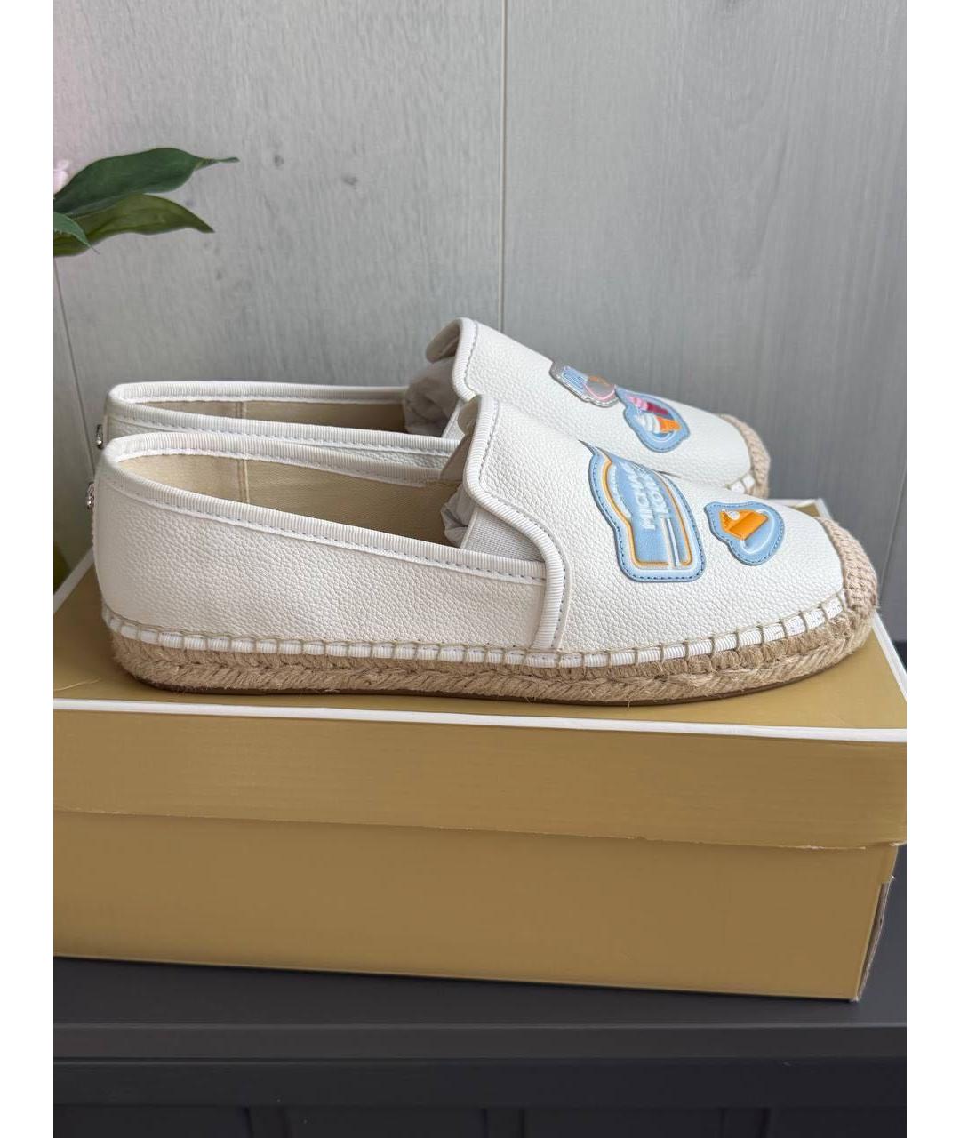 MICHAEL KORS Белые кожаные эспадрильи, фото 6