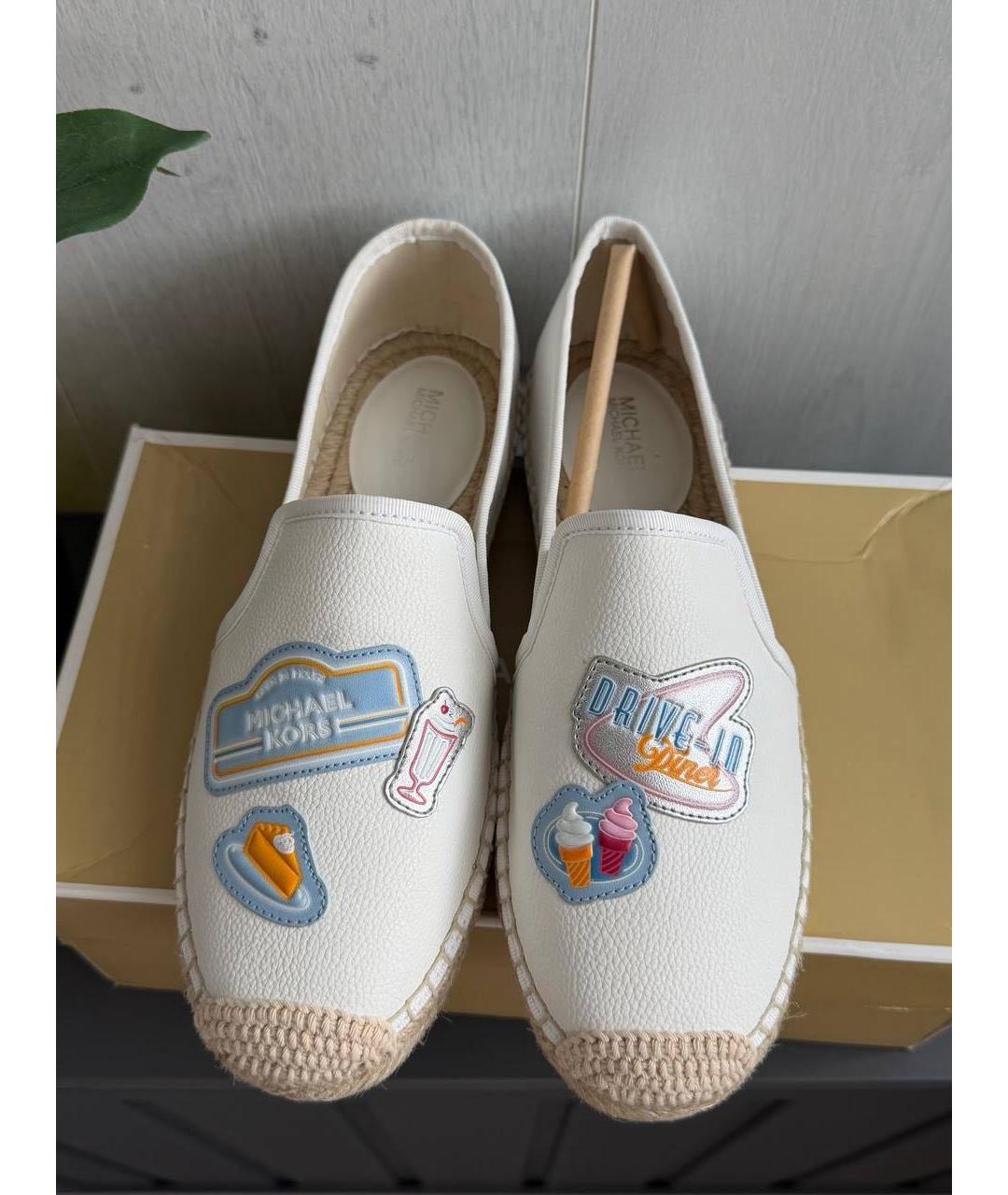 MICHAEL KORS Белые кожаные эспадрильи, фото 2
