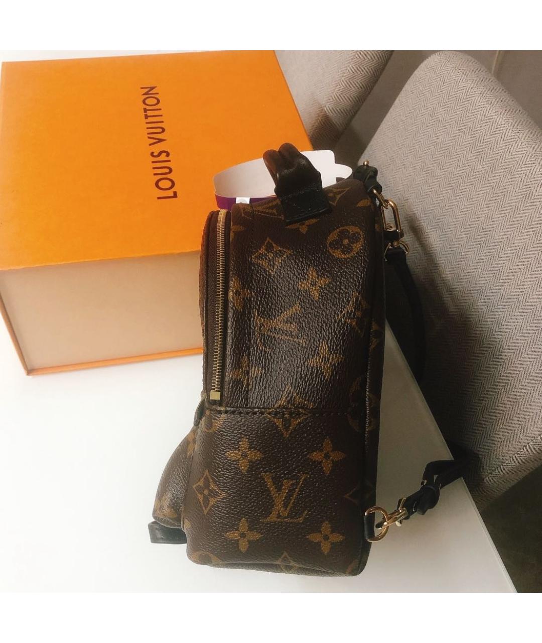 LOUIS VUITTON Коричневый кожаный рюкзак, фото 3