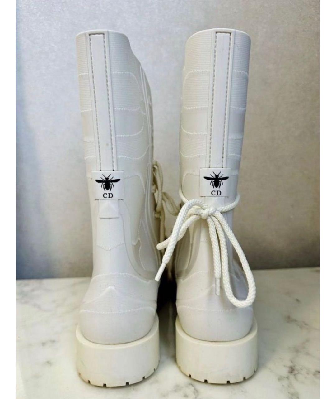 CHRISTIAN DIOR Белые резиновые сапоги, фото 3