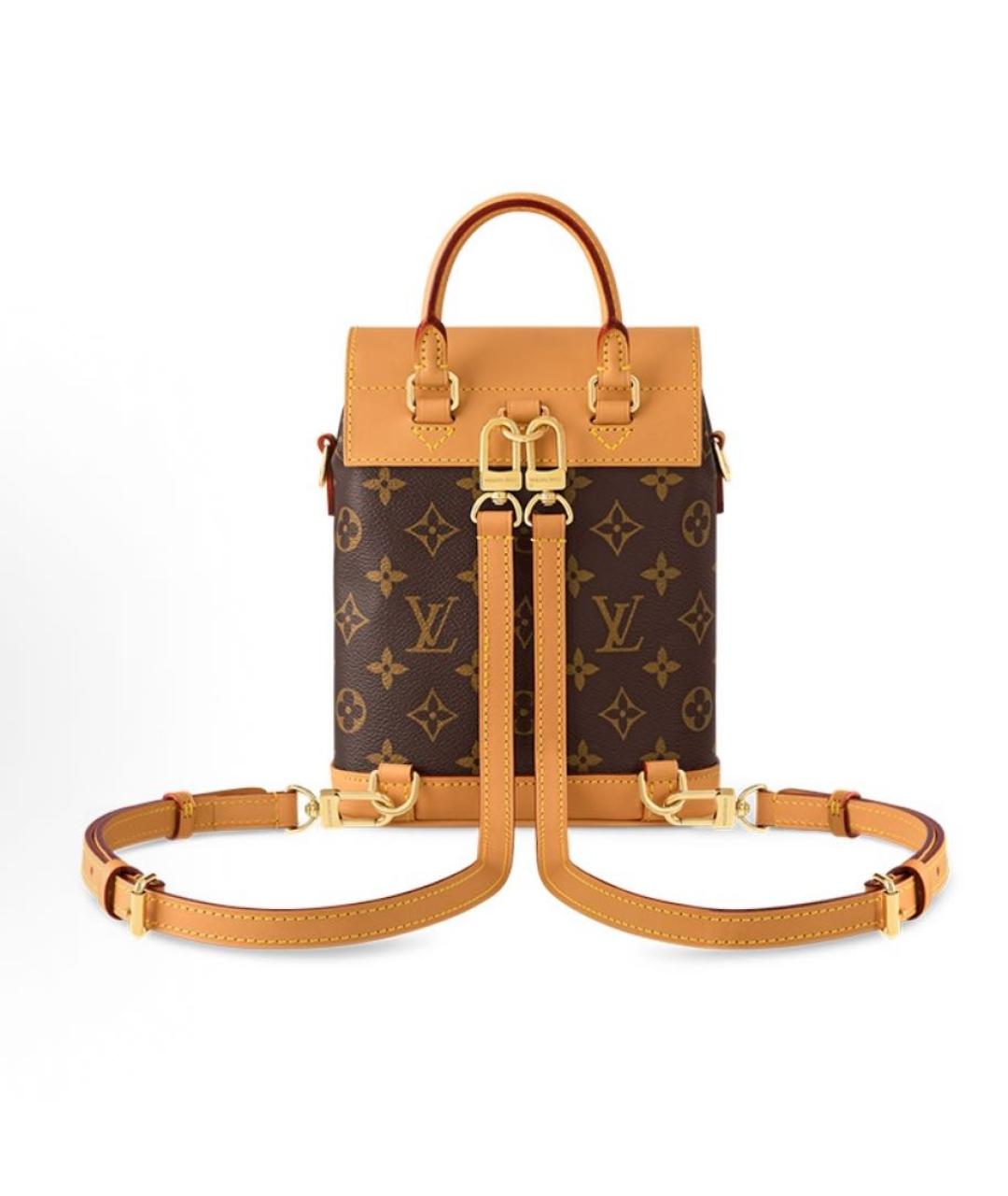 LOUIS VUITTON Коричневый кожаный рюкзак, фото 3