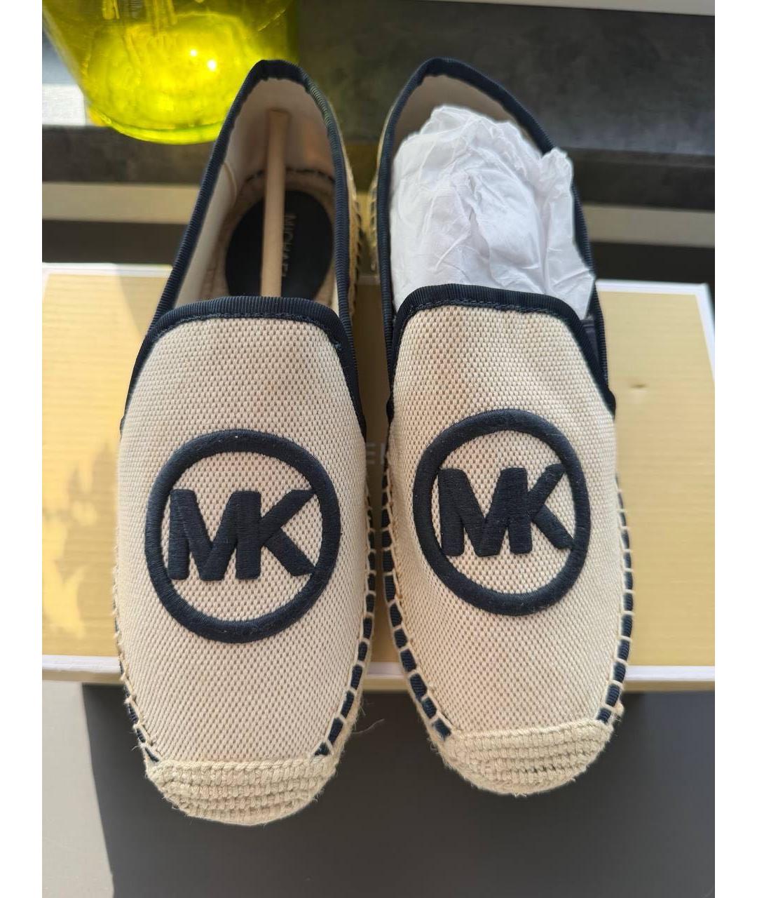 MICHAEL KORS Бежевые текстильные эспадрильи, фото 2