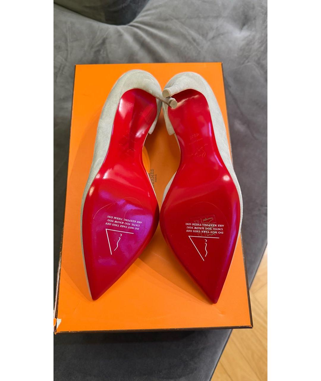 CHRISTIAN LOUBOUTIN Серые замшевые туфли, фото 5