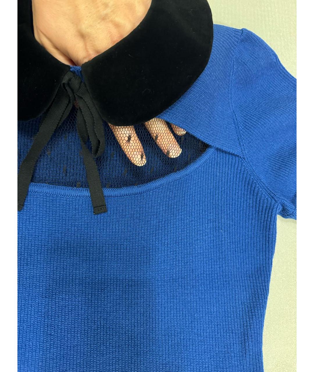 RED VALENTINO Синий шерстяной джемпер / свитер, фото 4