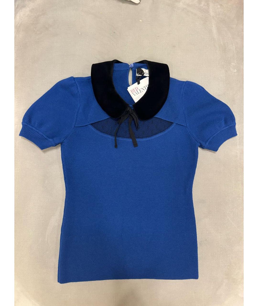 RED VALENTINO Синий шерстяной джемпер / свитер, фото 7