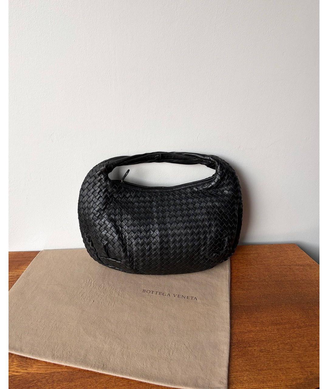 BOTTEGA VENETA Черная кожаная сумка через плечо, фото 2