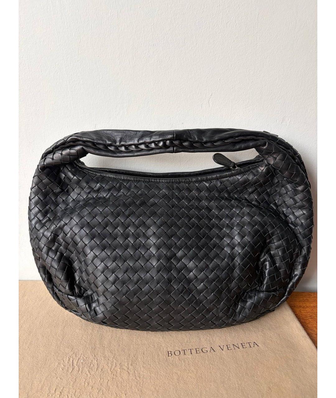 BOTTEGA VENETA Черная кожаная сумка через плечо, фото 9