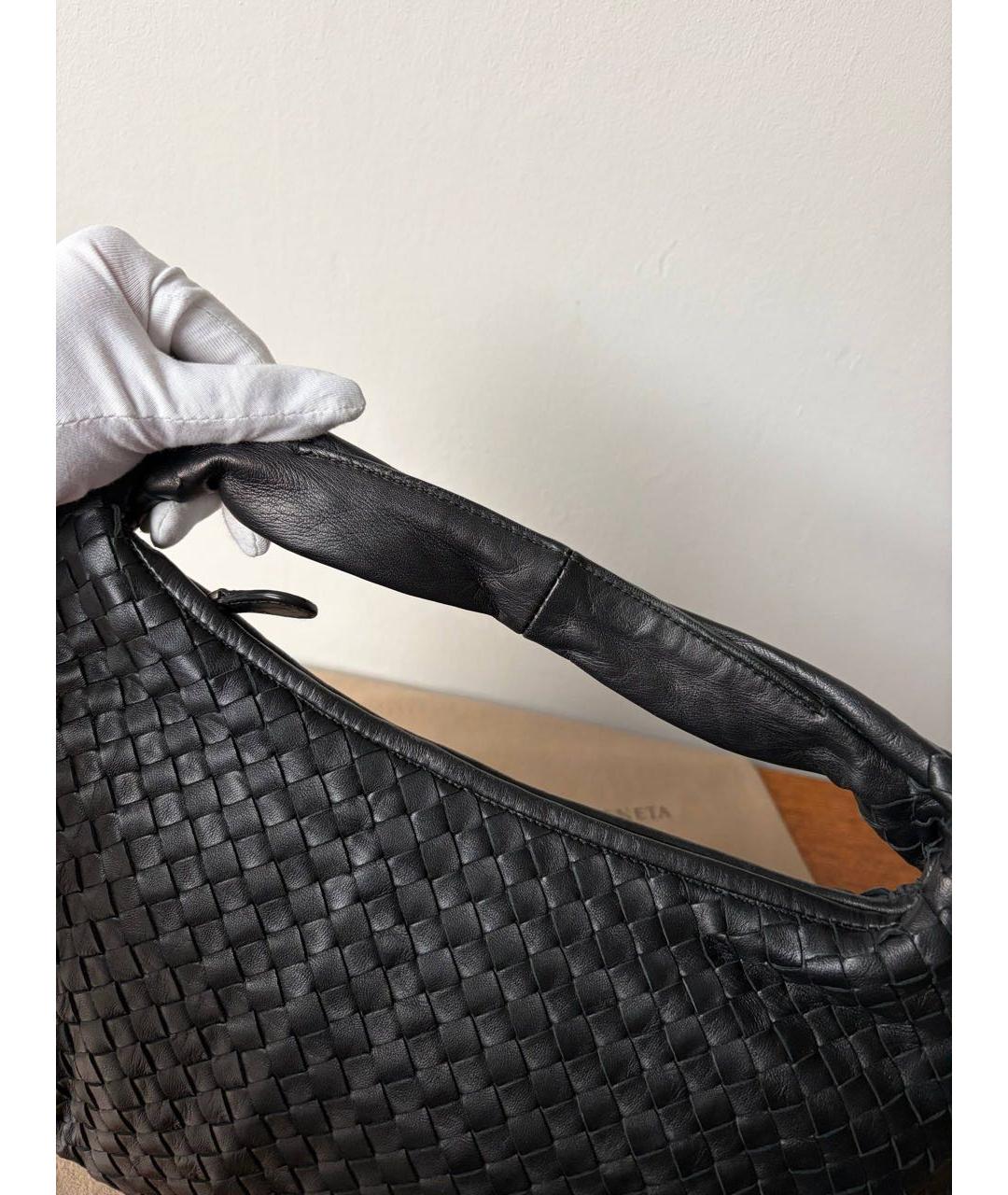 BOTTEGA VENETA Черная кожаная сумка через плечо, фото 7