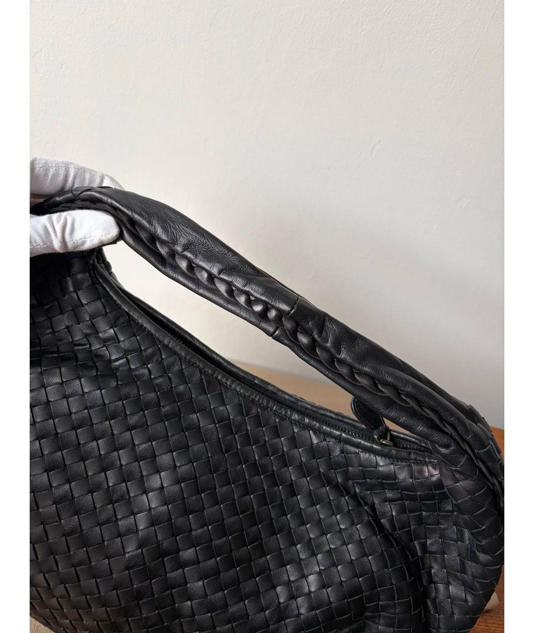 BOTTEGA VENETA Черная кожаная сумка через плечо, фото 6