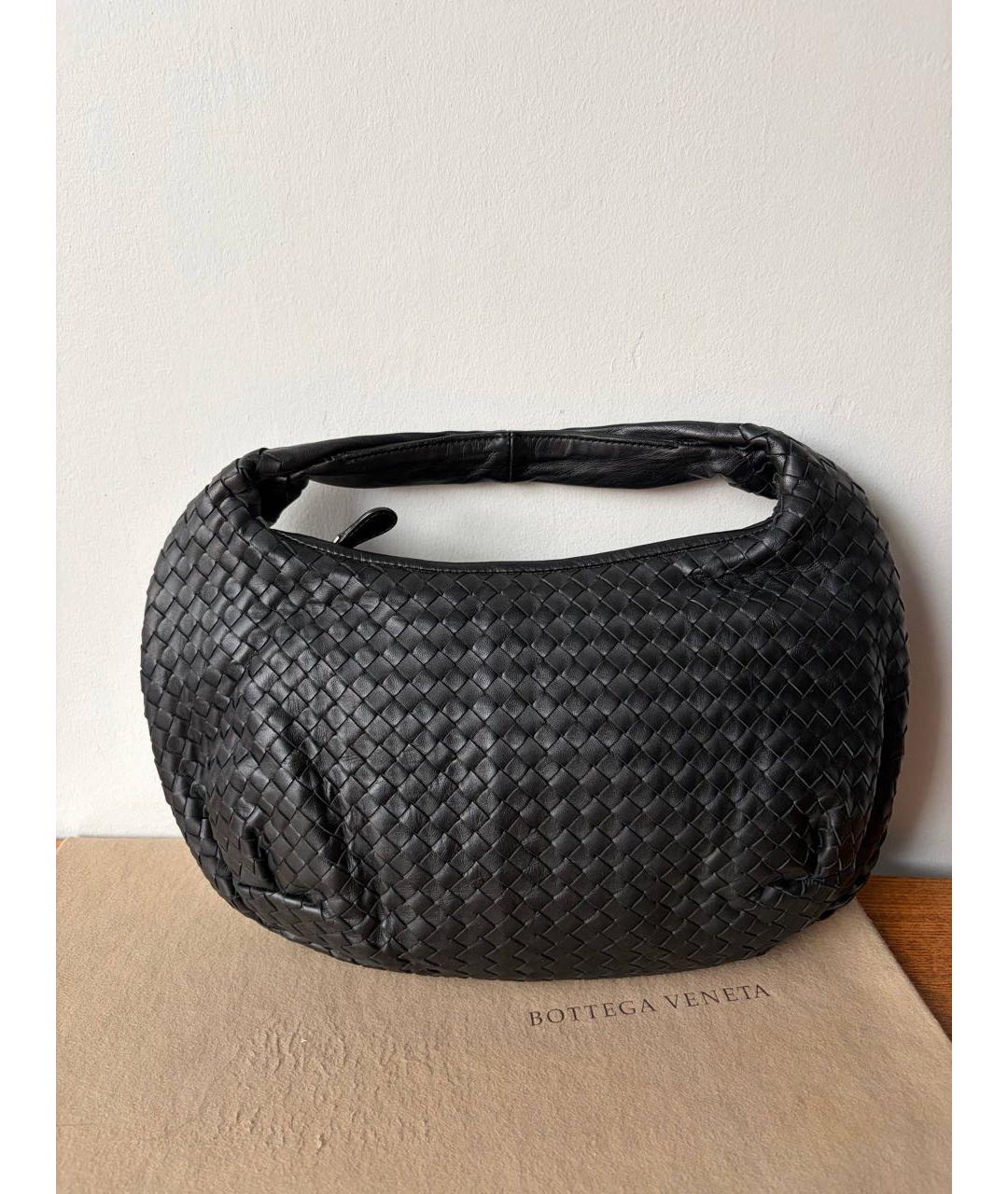 BOTTEGA VENETA Черная кожаная сумка через плечо, фото 5