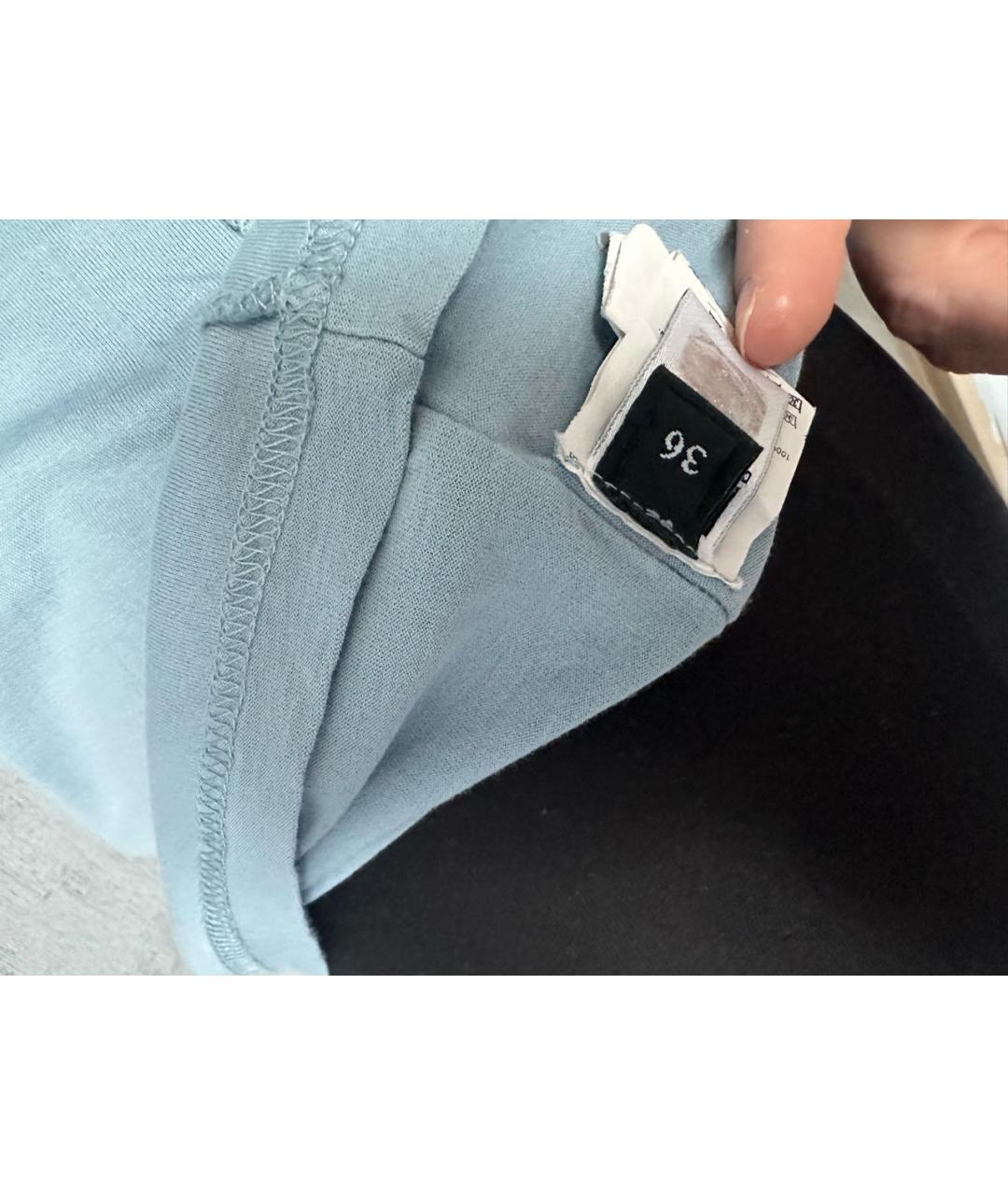 DOLCE&GABBANA Голубая хлопковая футболка, фото 5