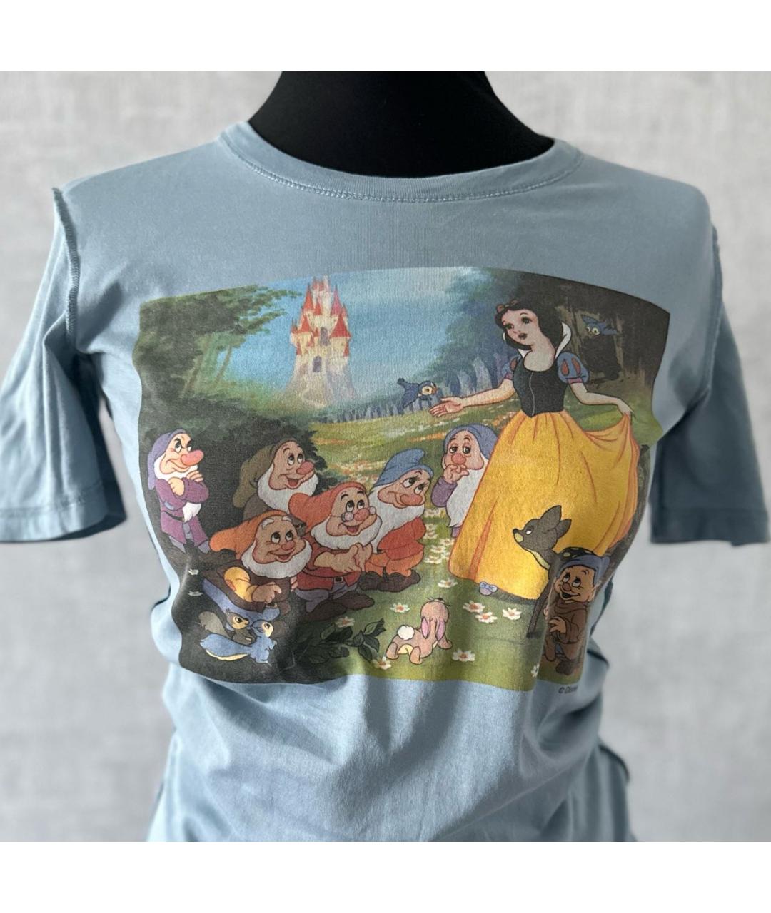 DOLCE&GABBANA Голубая хлопковая футболка, фото 4