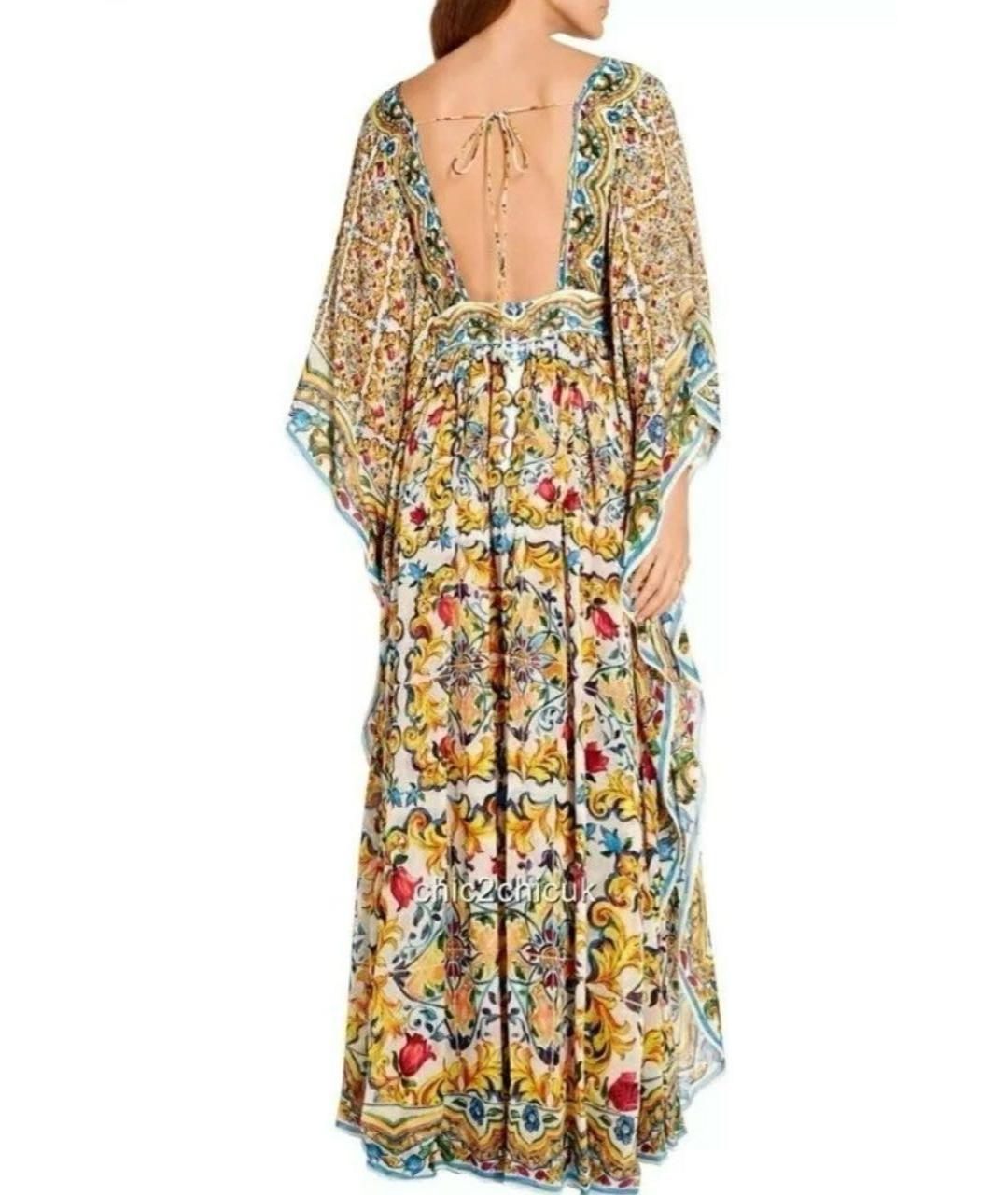 DOLCE&GABBANA Мульти шелковое вечернее платье, фото 3