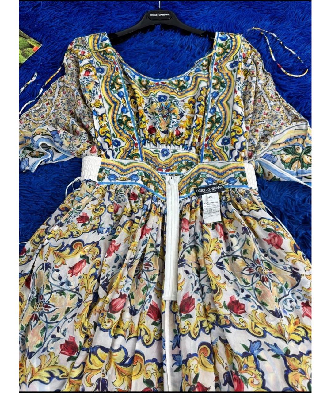 DOLCE&GABBANA Мульти шелковое вечернее платье, фото 7